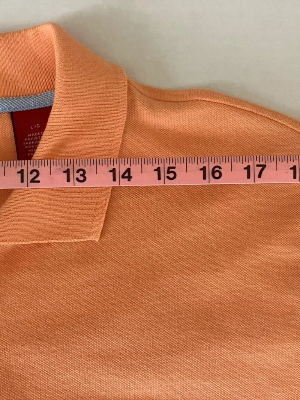 Izod luxury sport men's cotton pique polo solid peach interlock short sleeve L - Picture 6 of 8